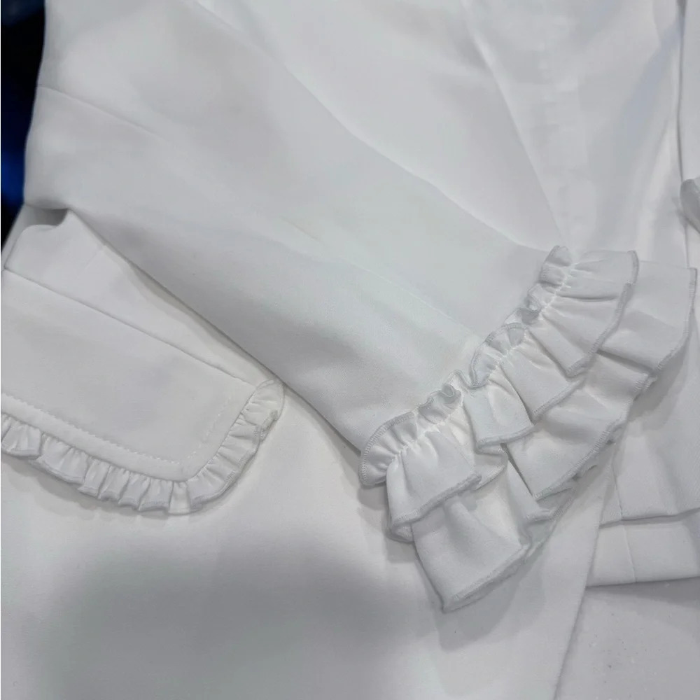Club Monaco White Ruffle Blazer - Picture 13 of 14